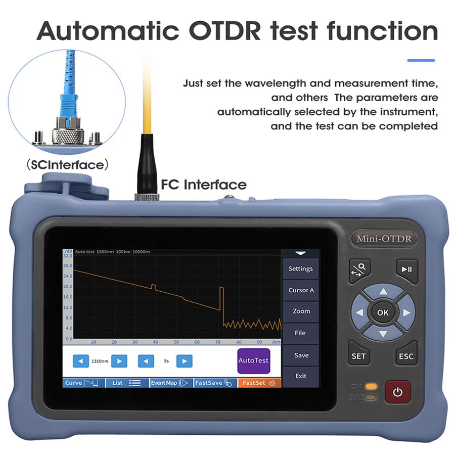 MINI OTDR z ekranem dotykowym  – Optical Time Domain Reflectometer Otdr 1310 1550Nm recenzja i cena